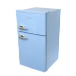 Avanti Minirefrigerador con congelador de diseño retro, refrigerador compacto con puertas dobles para oficina en casa o