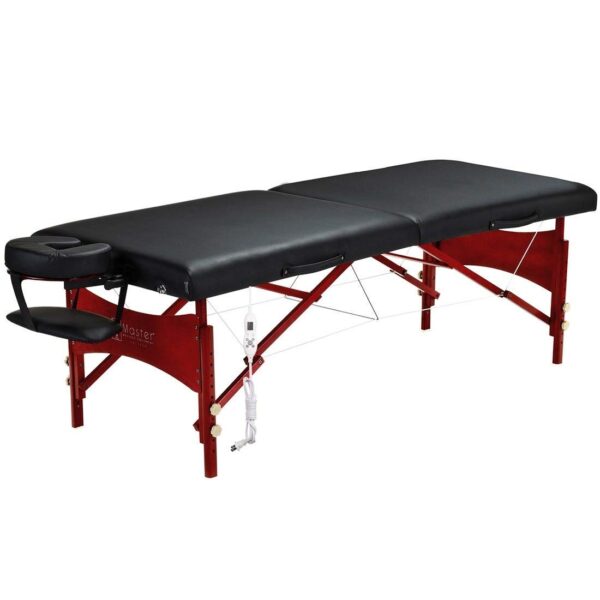 Mesa de Masaje Portátil Master Massage Roma Therma Top Modelo 25234 30 Pulgadas de Ancho Negro con Sistema de Calefacció
