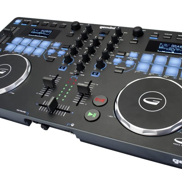 Gemini Sound GMX - Controlador DJ Versátil y Reproductor Multimedia - Sistema Compacto USB/MIDI con VirtualDJ LE, Ideal