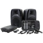 Gemini Sistema de PA Portátil con Bluetooth, Sistema Amplificado de 600W con Mezclador de 6 Canales, Altavoces Duales de