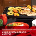 Parrilla eléctrica George Foreman GFO201R, para interiores y exteriores , Antiadherente, Rojo