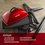 Parrilla eléctrica George Foreman GFO201R, para interiores y exteriores , Antiadherente, Rojo