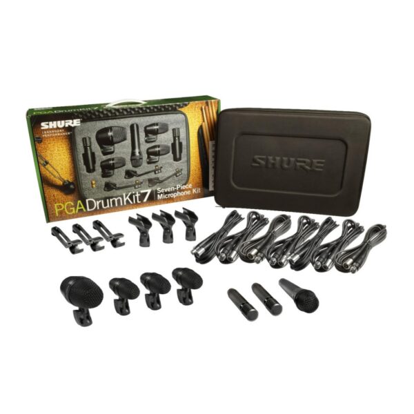 Shure PG ALTA Kit de micrófono de batería de 7 piezas para tocar y grabar bateristas, incluye micrófonos, soportes y cab