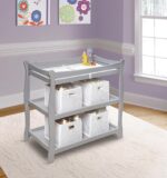 Mesa Cambiador de Bebé Badger Basket 22366 Estilo Trineo Gris 37.5 x 19 x 37.5 pulgadas