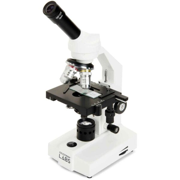 Celestron Celestron Labs - Microscopio compuesto de cabeza monocular - Aumento de 40-2000x - Etapa mecánica ajustable -