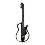 Yamaha SLG200N TBL Guitarra silenciosa de cuerdas de nailon con bolsa de concierto rígida, Negro translúcido