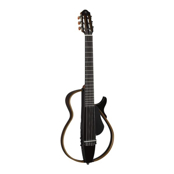 Yamaha SLG200N TBL Guitarra silenciosa de cuerdas de nailon con bolsa de concierto rígida, Negro translúcido
