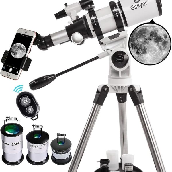 Gskyer Telescopio, telescopios para adultos, telescopio refractor astronómico AZ de 80 mm para niños, astronomía para ad