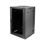 Gator Rackworks - Estante de pared seccional con puerta de cristal, tamaño 18U con profundidad de 21 pulgadas para rack