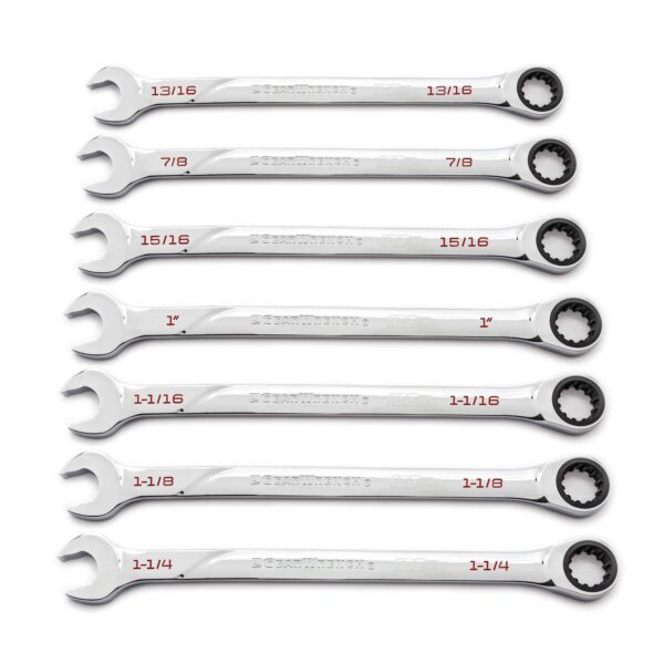 GEARWRENCH Juego de llaves combinadas de trinquete universal 120XP de 7 piezas, SAE - 86452