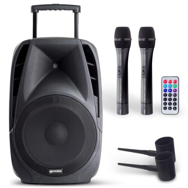 Gemini Sound ES-15TOGO - Sistema de DJ PA inalámbrico portátil inalámbrico con transmisión Bluetooth profesional, altavo