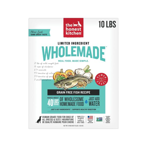 Alimento Deshidratado para Perros The Honest Kitchen Wholemade Pescado y Coco Ingrediente Limitado Caja 10 Libras