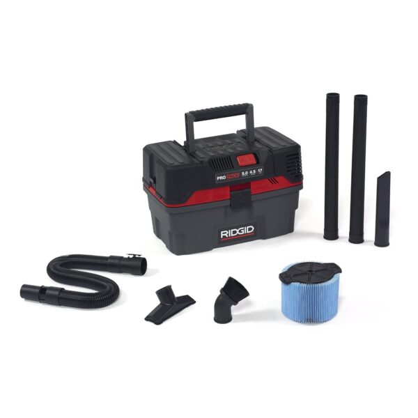 RIDGID 50318 4500RV ProPack Aspiradora Portátil Húmedo/Seco de Taller de 4.5 Galones con Diseño de Caja de Herramientas,