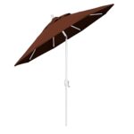 Sombrilla California Umbrella GSPT908170-5432 9 pies Aluminio Tela Sunbrella Bay Brown Poste Blanco Redonda Manivela Bot