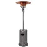 Calentador de Patio de Propano Amazon Basics Modelo 62108 46000 BTU con Ruedas Gris Pizarra 32.1 x 32.1 x 91.3 Pulgadas