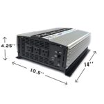Inversor de Onda Sinusoidal Pura GoWISE Power PS1004 3000W Continuo 6000W Pico 12V CC a 120V CA Gris
