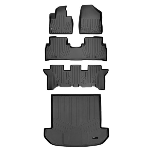 Juego de Tapetes y Forro de Carga MAXLINER A0191 B0191 C0191 D0191 para Kia Sorento 2016-2020 3 Filas Color Negro