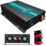 Inversor de Energía Solar WZRELB RBP-3000S-LEDblack Onda Sinusoidal Pura 3000W 24V a 120V 60Hz Pantalla LED Negro