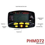 Detector de Metales Pyle PHMD72 Bobina de Búsqueda Impermeable Pantalla LCD Brazo Ajustable