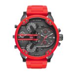 Reloj Diesel Mr. Daddy 2.0 DZ7370 Cuarzo Cronógrafo Caja Acero Inoxidable 57 mm Correa Roja