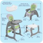 Silla Alta Badger Basket Envee II 93701 Convertible en Mesa y Silla Gris Verde