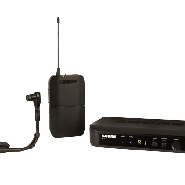 Sistema de micrófono inalámbrico Shure BLX14/B98 para latón, vientos de madera, percusión - Vida de batería de 14 horas,