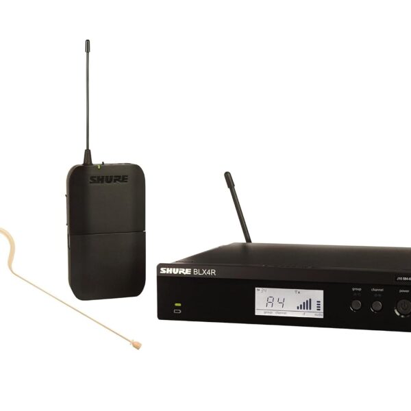 Shure BLX14R/MX53 Sistema de audio de auriculares para montaje en rack Banda H10 (542-572 MHz) - Receptor BLX4R, cuerpo
