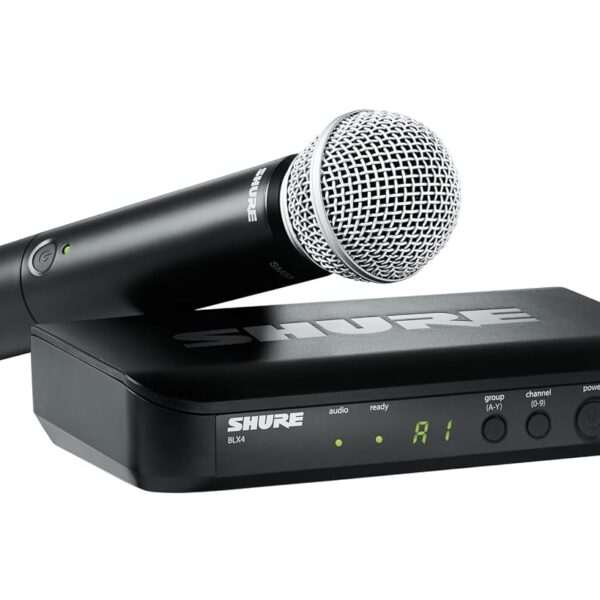 Sistema de micrófono inalámbrico Shure BLX24/SM58 - Vida de batería de 14 horas, rango de 300 pies, UHF | Incluye micróf