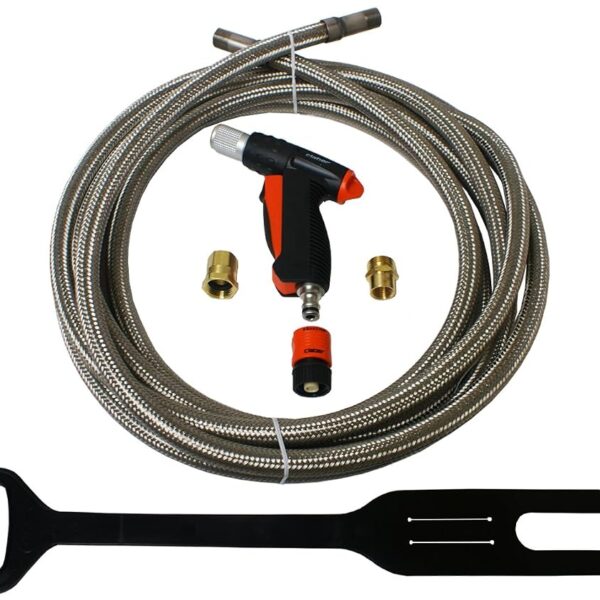 Manguera para Jardín Lamons SSGHT.500x25 Acero Inoxidable Trenzado 25 Pies Diámetro 1/2 Pulgada