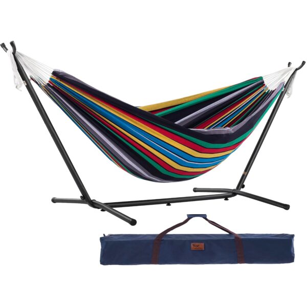 Hamaca Doble Vivere con Soporte de Acero UHSDO9-27 Rio Night 450 Libras