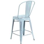 Taburete de Metal Flash Furniture 4-ET-3534-24-DB-GG Pack 4 Altura de Asiento 24 Pulgadas Verde-Azul