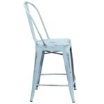 Taburete de Metal Flash Furniture 4-ET-3534-24-DB-GG Pack 4 Altura de Asiento 24 Pulgadas Verde-Azul