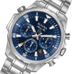 Reloj Bulova Marine Star 96B256 Cronógrafo Acero Inoxidable 43 milímetros Esfera Azul Resistente al Agua 100M