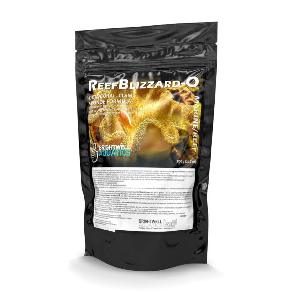 Alimento en Polvo Brightwell Aquatics Reef Blizzard-O para Octocorales y Bivalvos 800g