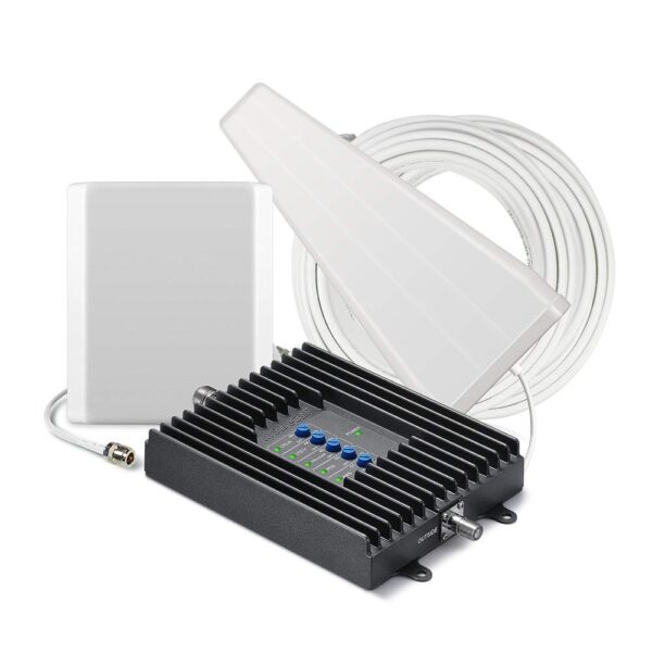 Kit Amplificador de Señal Celular SureCall Fusion4Home SC-PolyH-72-YP-Kit Antena Yagi Panel Cobertura 4000 Pies Cuadrado