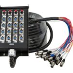 Monoprice Serpiente de 20 canales y caja de escenario de 16 XLR x 4 TRS, con 16 conexiones aguas abajo y 4 aguas arriba,