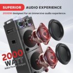 Sistema de Altavoces PA Portátil Pyle PSUFM1043BT Bluetooth 2000W Negro