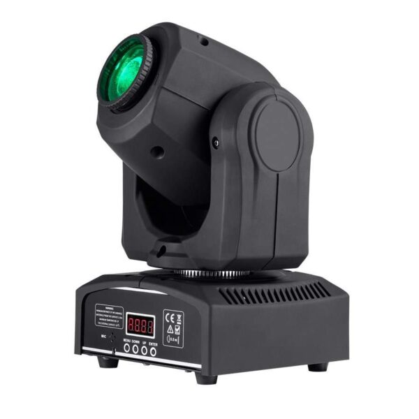 Luz LED de Escenario Monoprice 612830 Cabezal Móvil 30 Vatios 7 Colores y Gobos DMX 4 y 12 Canales Negro