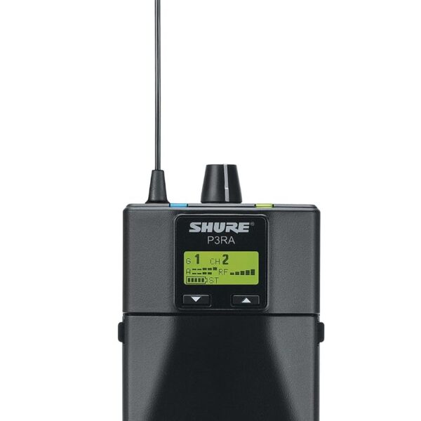 Receptor Inalámbrico Shure P3RA Banda H20 para Sistema de Monitoreo Personal PSM300 Carcasa Metálica Color Negro