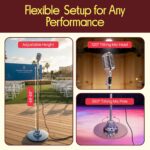 Pyle Micrófono retro, estilo clásico vintage, audio unidireccional, soporte ajustable, cable XLR, acabado plateado, micr