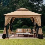 Cenador ABCCANOPY N20GHTY02 10 x 10 pies con paredes de malla color Caqui