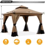 Cenador ABCCANOPY N20GHTY02 10 x 10 pies con paredes de malla color Caqui