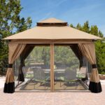Cenador ABCCANOPY N20GHTY02 10 x 10 pies con paredes de malla color Caqui