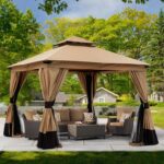 Cenador ABCCANOPY N20GHTY02 10 x 10 pies con paredes de malla color Caqui