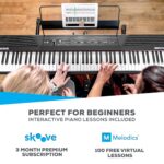 Alesis Recital - Teclado de piano digital de 88 teclas con teclas semi-pesadas, 2 altavoces de 20W, 5 voces, modo dividi