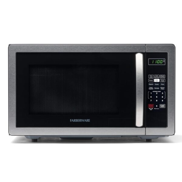 Farberware Classic FMO11AHTBKD horno de microondas de 1.1 pie cúbico y 1000 W, Acero inoxidable