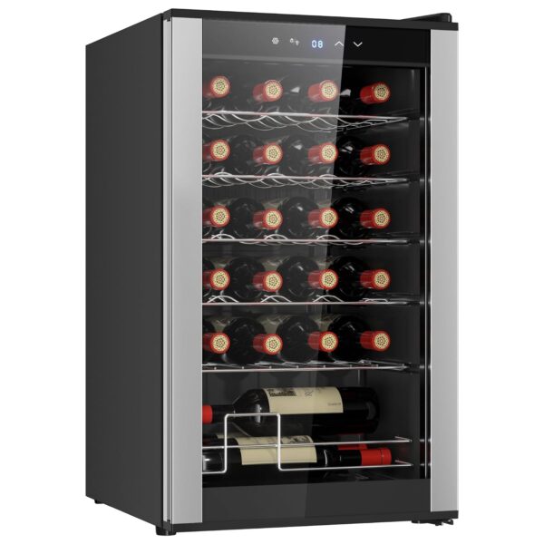 Koolatron Refrigerador de vino para 24 botellas, compresor negro, 2.4 pies cúbicos (68 L) bodega de vino independiente |