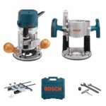 Enrutador Bosch 1617EVSPK 12 Amperios 2-1/4 Caballos de Fuerza con Base Fija y de Inmersión y Guía de Borde RA1054 Delux