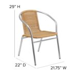 Silla apilable Flash Furniture Lila 4-TLH-020-BGE-GG paquete de 4 aluminio y ratán beige interior y exterior