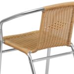 Silla apilable Flash Furniture Lila 4-TLH-020-BGE-GG paquete de 4 aluminio y ratán beige interior y exterior